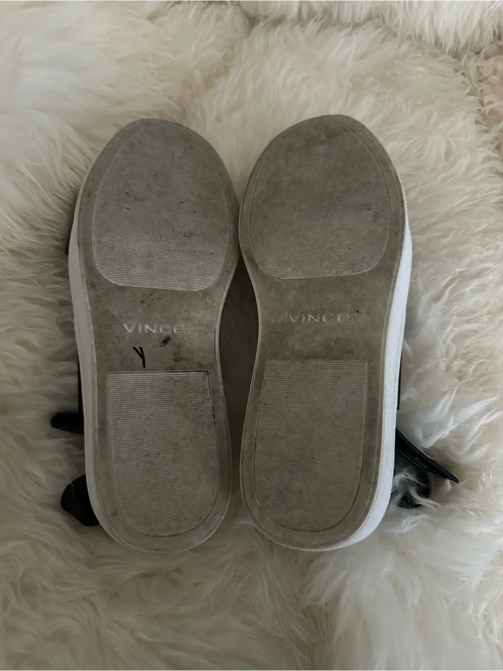 VINCE Westport Black Platform Sandals with White Sole